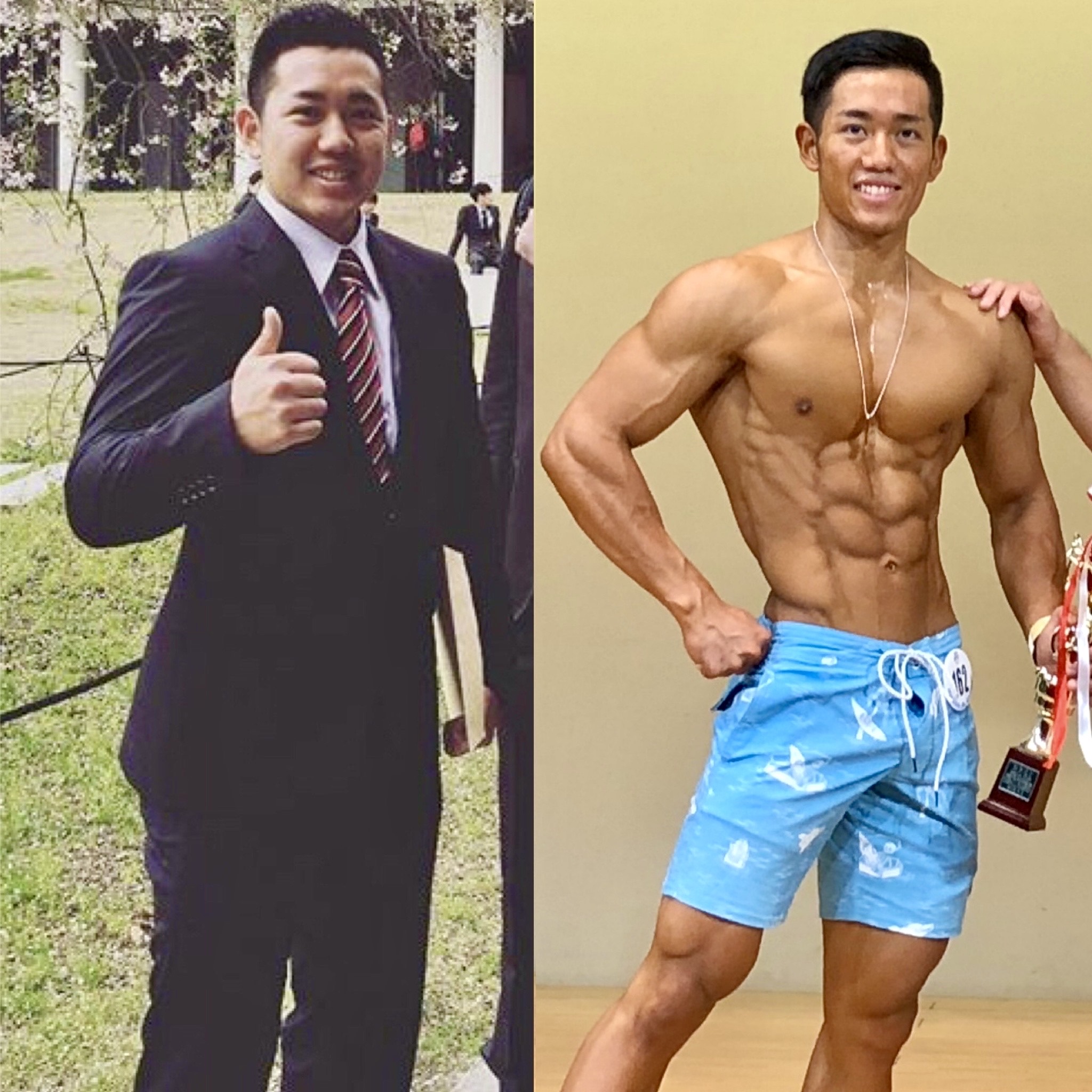 ARISANFIT代表トレーナー 小河原優人のマイナス20kgダイエットビフォーアフター